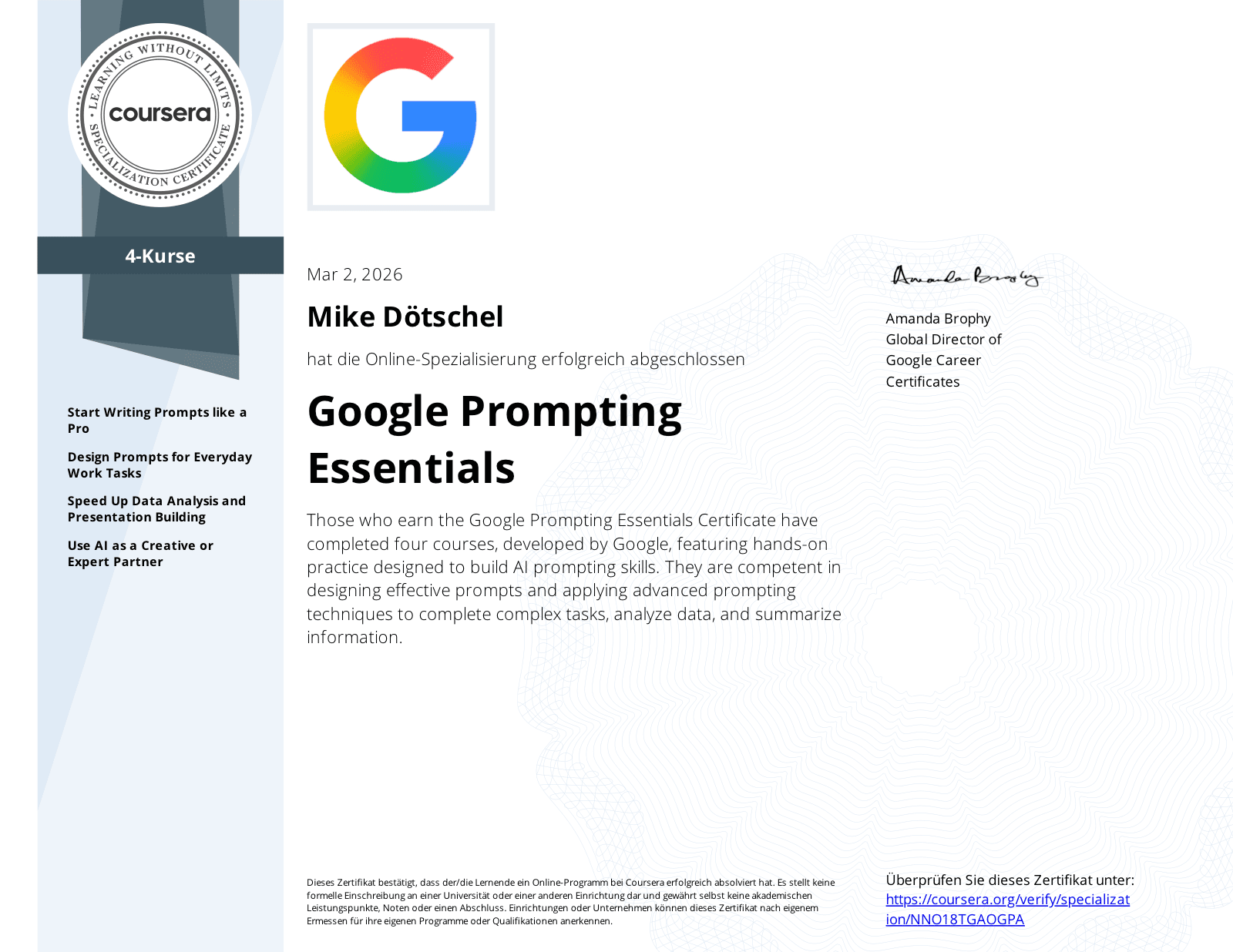 Google Prompting Essentials